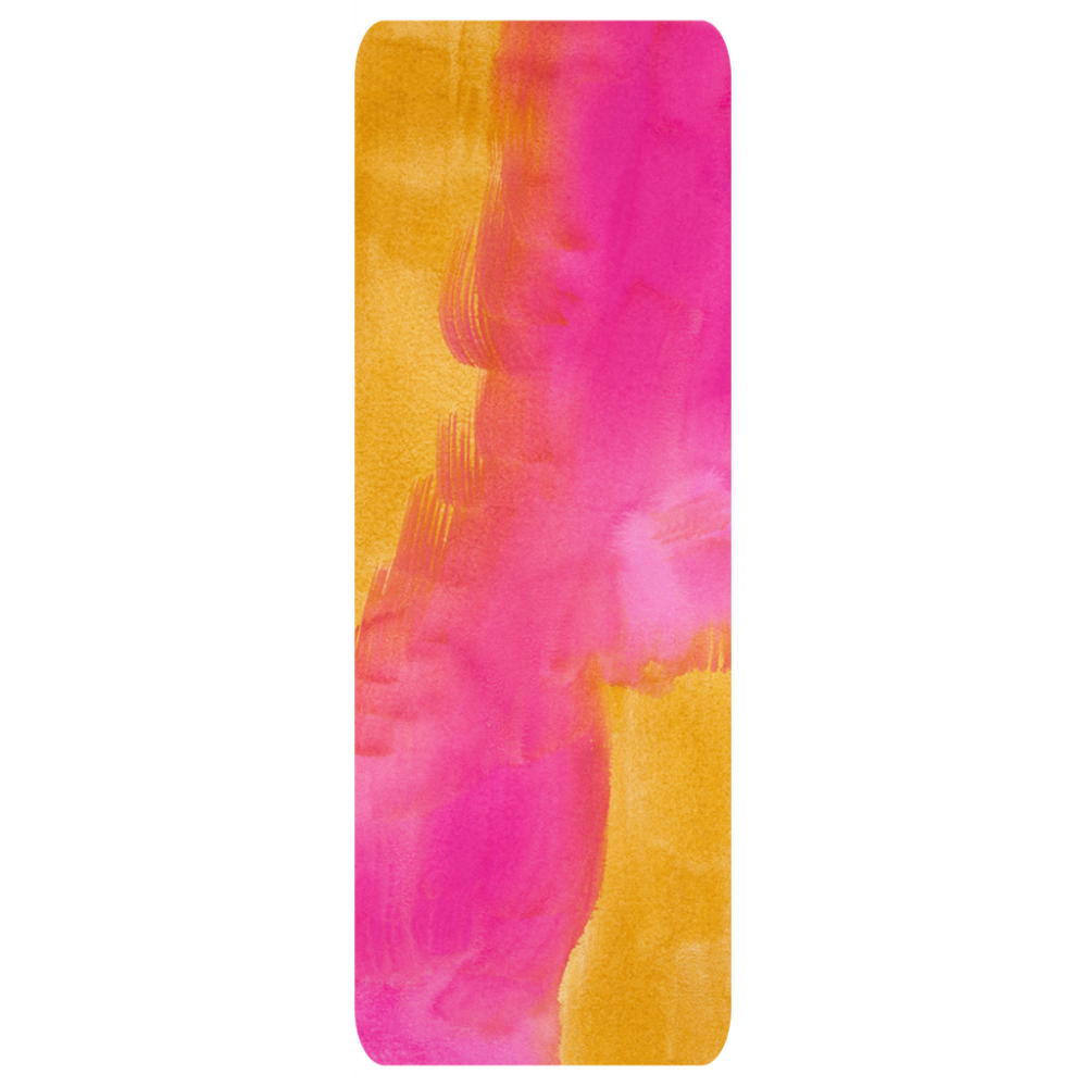 Cosmos Pink and Ochre Yoga Mat